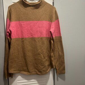 Old Navy Mock Neck Tan and Pink Shirt